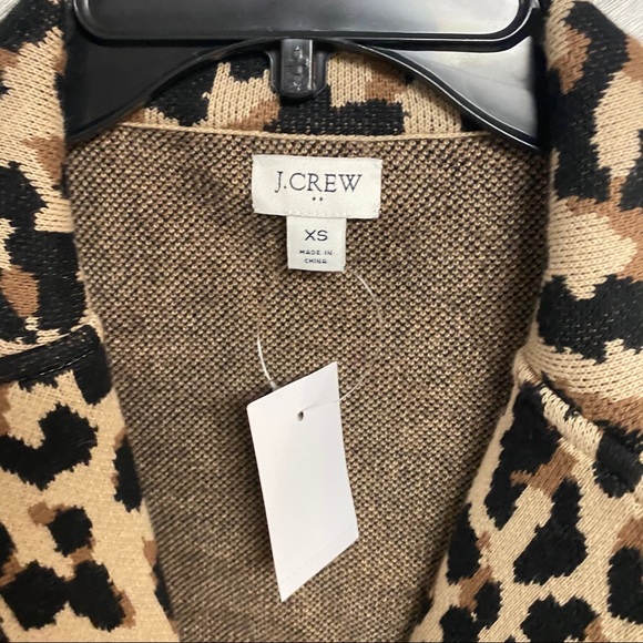 J. Crew Leopard Sweater Blazer Size XS NWT Cotton - Picture 7 of 11